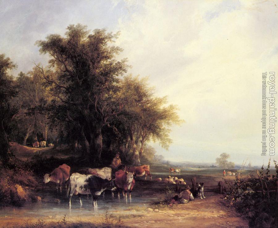 Snr William Shayer : Near The New Forest